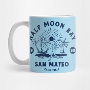 Vintage Half Moon Bay Surfing // Retro California Beach San Mateo1988 Mug